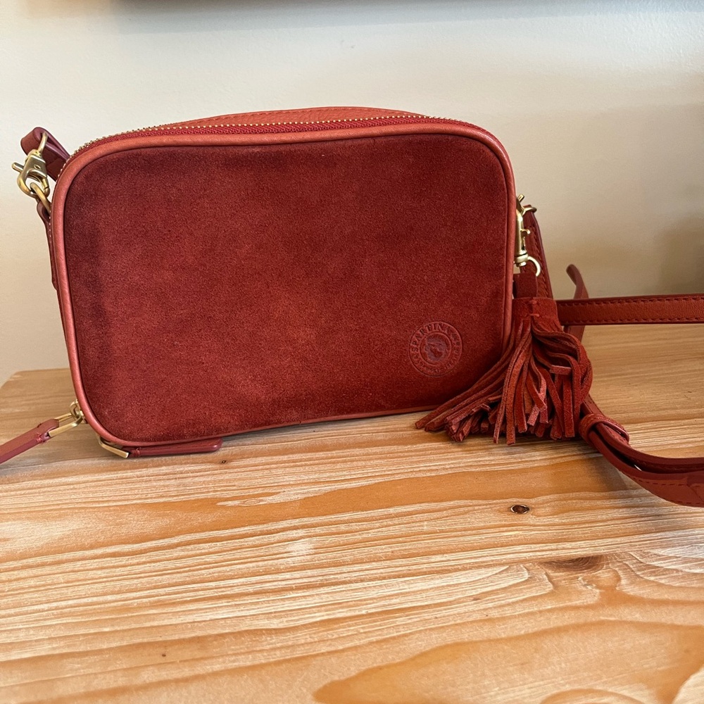 Dark red leather shoulder purse by spartan